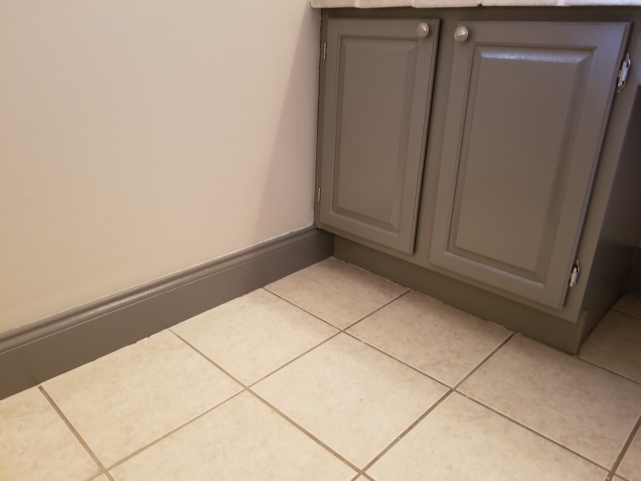 Painting Bathroom Cabinet and Baseboard
