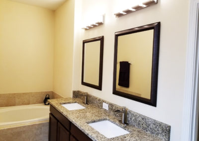 Bathroom Remodel with Vanity and Countertop plus Faucet also Mirror Installation